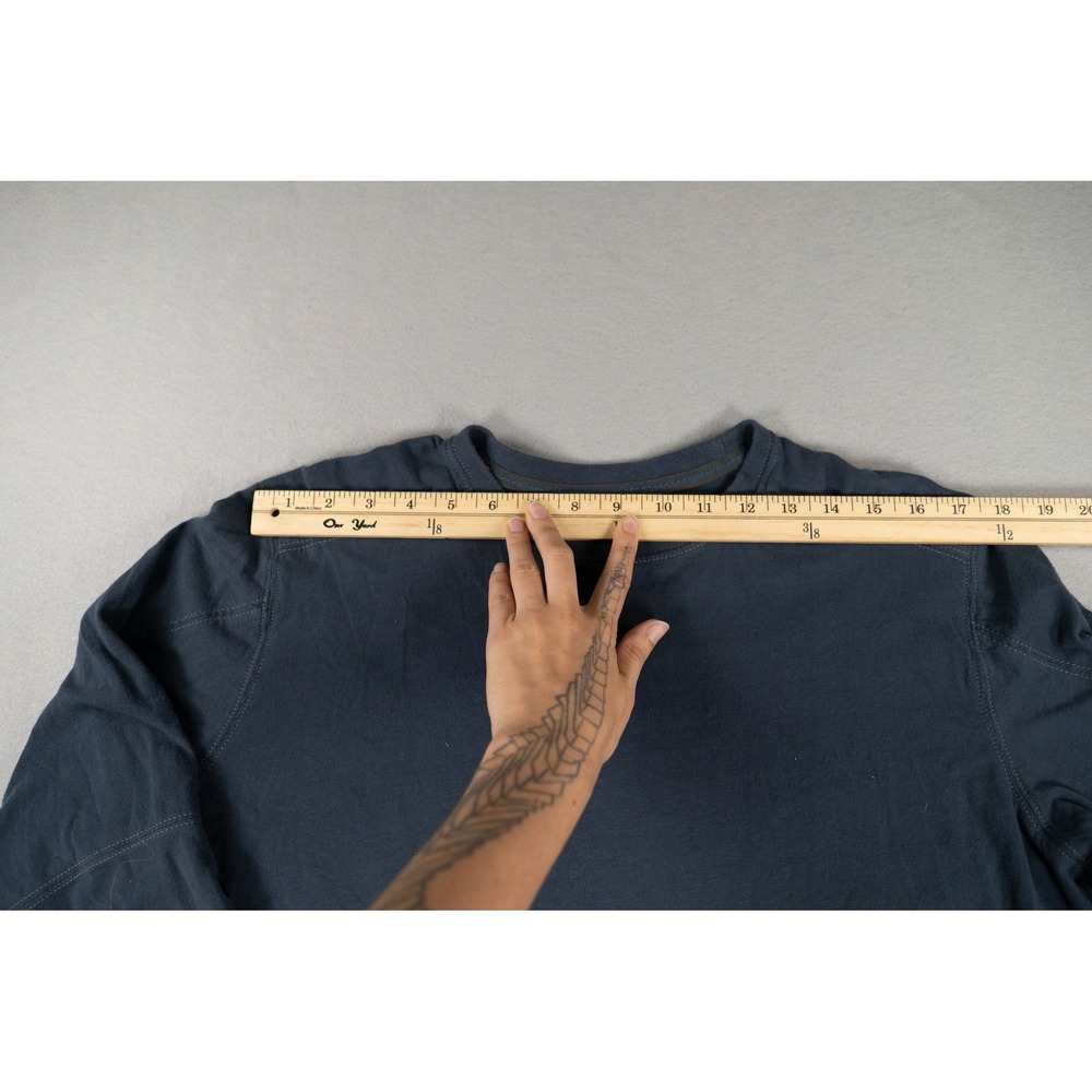 KUHL Mens Shirt Wildfibre Long Sleeve Organic Cotton Navy Blue Size L Hiking image 4